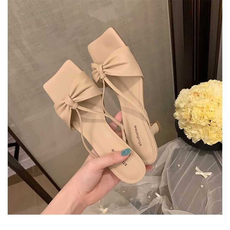 Square Toe Block Heel Twisted Sandals