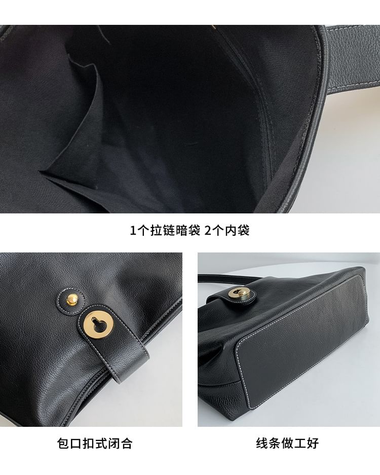 Plain Bag Tote Faux Leather