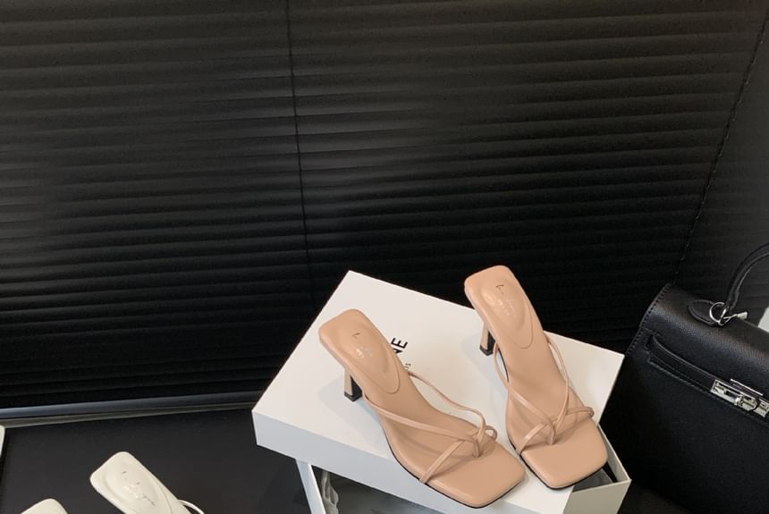 High Heel Square Toe Sandals