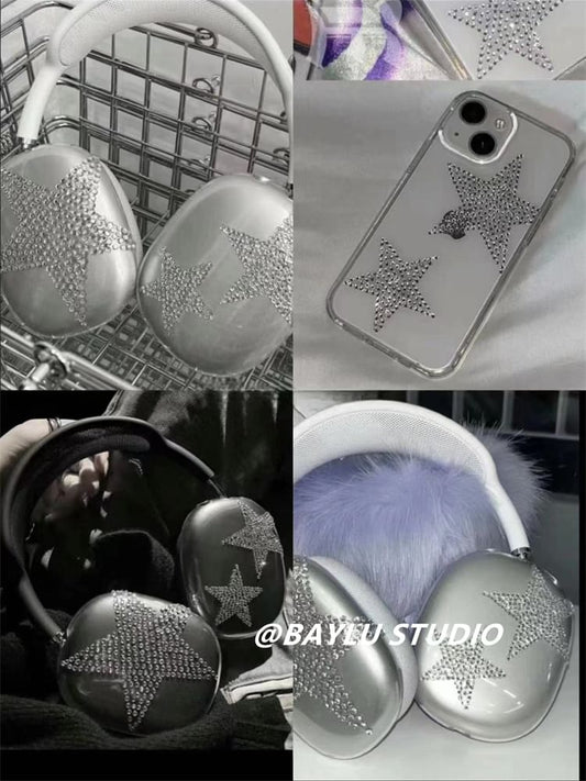 Star Rhinestone AirPods Max Earphone Skin / Headband Cover / Earpad Cover / Set