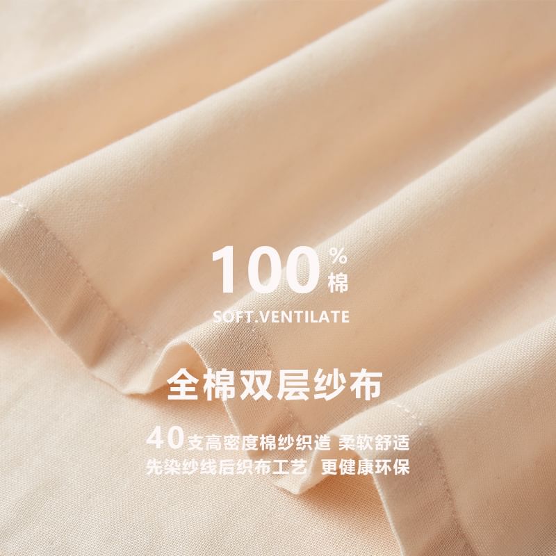 Couple Matching Round Neck Plain Pajama Top / Long-Sleeve Blouse