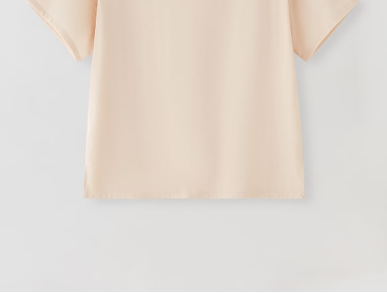 Couple Matching Round Neck Plain Pajama Top / Long-Sleeve Blouse