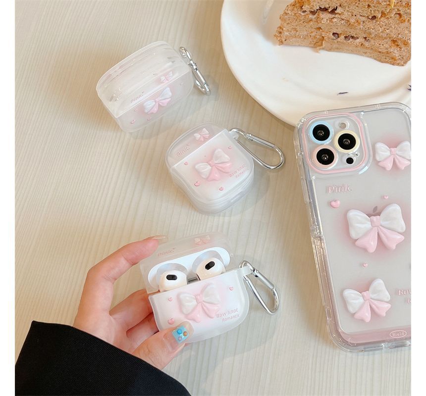 Bow Print AirPods Earphone Case Skin