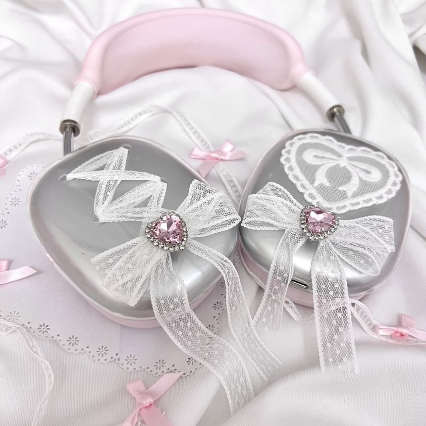 Heart Lace Ribbon AirPods Max Earphone Case Skin