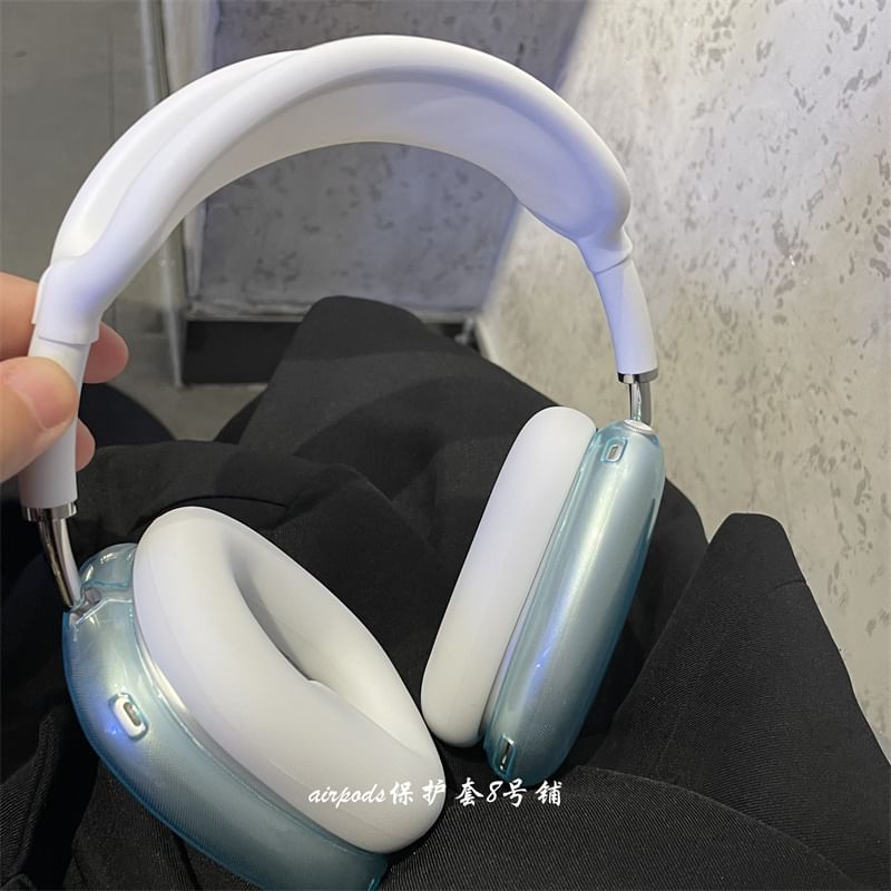 Transparent AirPods Max Earphone Case Skin / Silicone Headband Cover / Earpiece Cover / Set