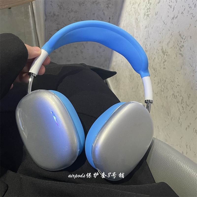 Transparent AirPods Max Earphone Case Skin / Silicone Headband Cover / Earpiece Cover / Set