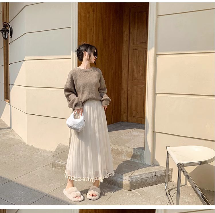 Sheer Flared Maxi Skirt with High Rise