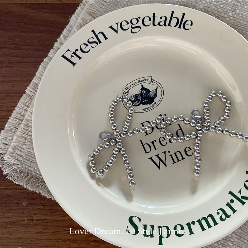 Set of 2: Beaded Bow Shoe Charm