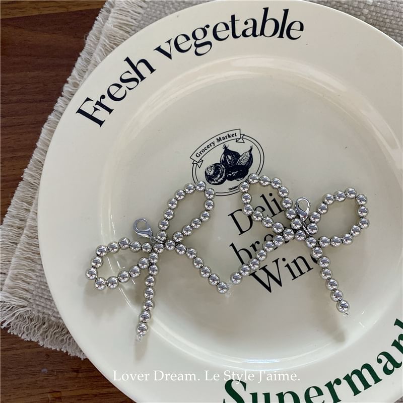 Set of 2: Beaded Bow Shoe Charm