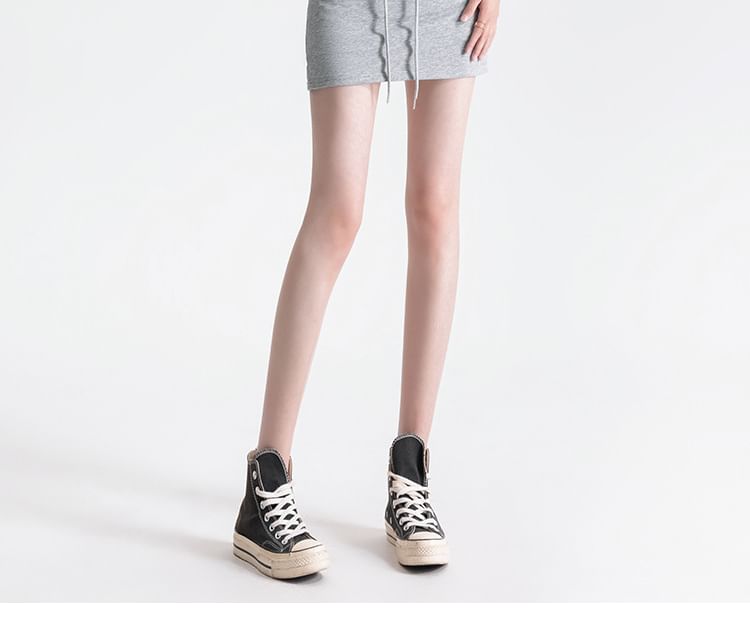 Drawstring Waist Mini Pencil Skirt with Adjustable Fit