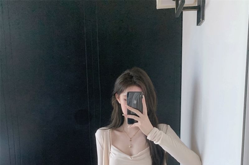 Asymmetrical Cami, Crop Cardigan & Mini Skirt Set