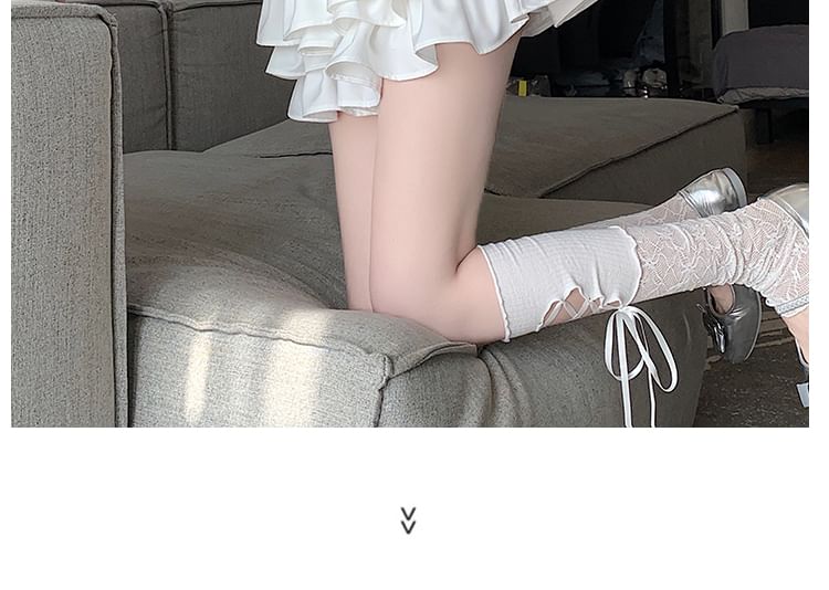 Sophisticated Solid Tiered Mini Skirt with High Waist