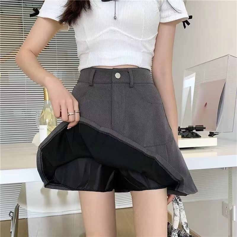 Pleated Solid Mini Skirt with High Rise