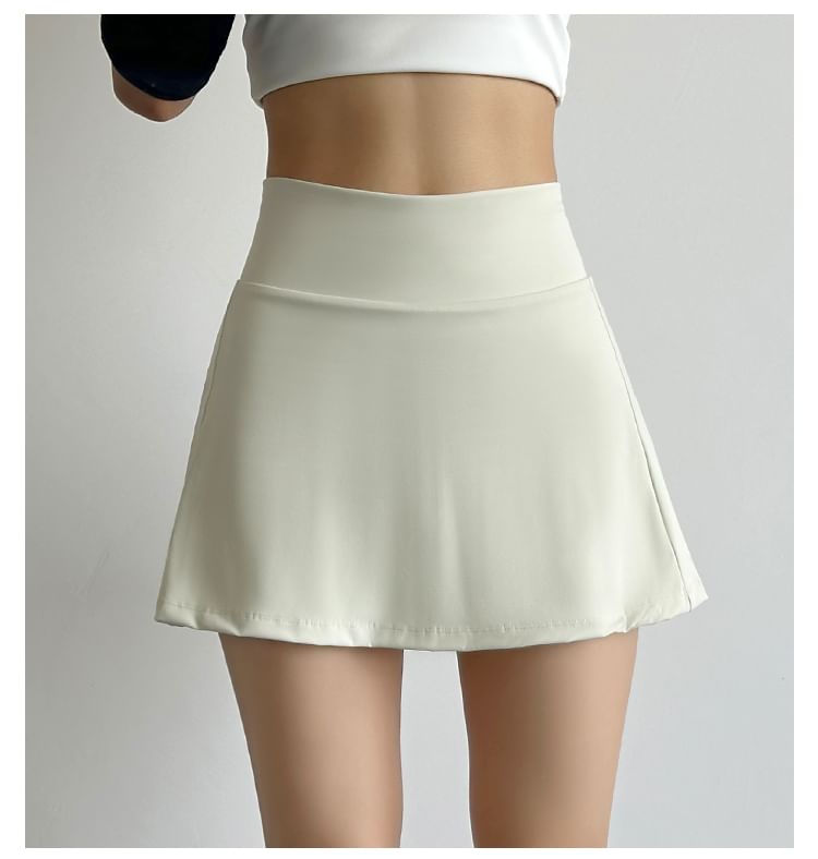Sporty Pleated A-Line Mini Skirt with High Rise