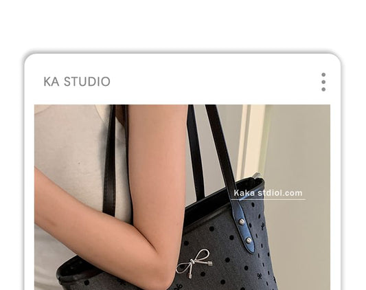 Patterned Bow Accent Canvas Tote Bag