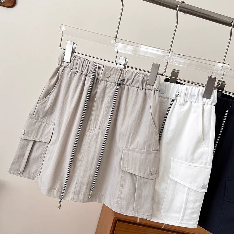 Cargo Mini Flared Skirt with Drawstring Waist