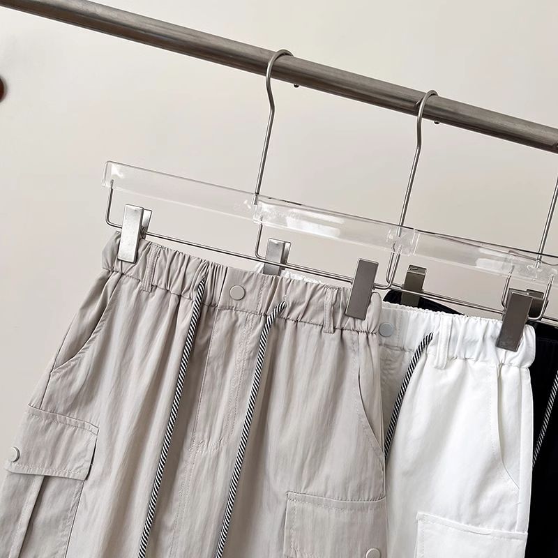 Cargo Mini Flared Skirt with Drawstring Waist