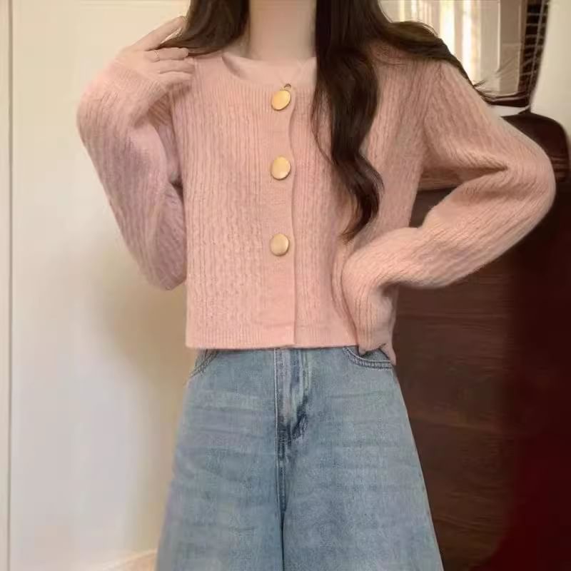 Square Neck Knit Cardigan