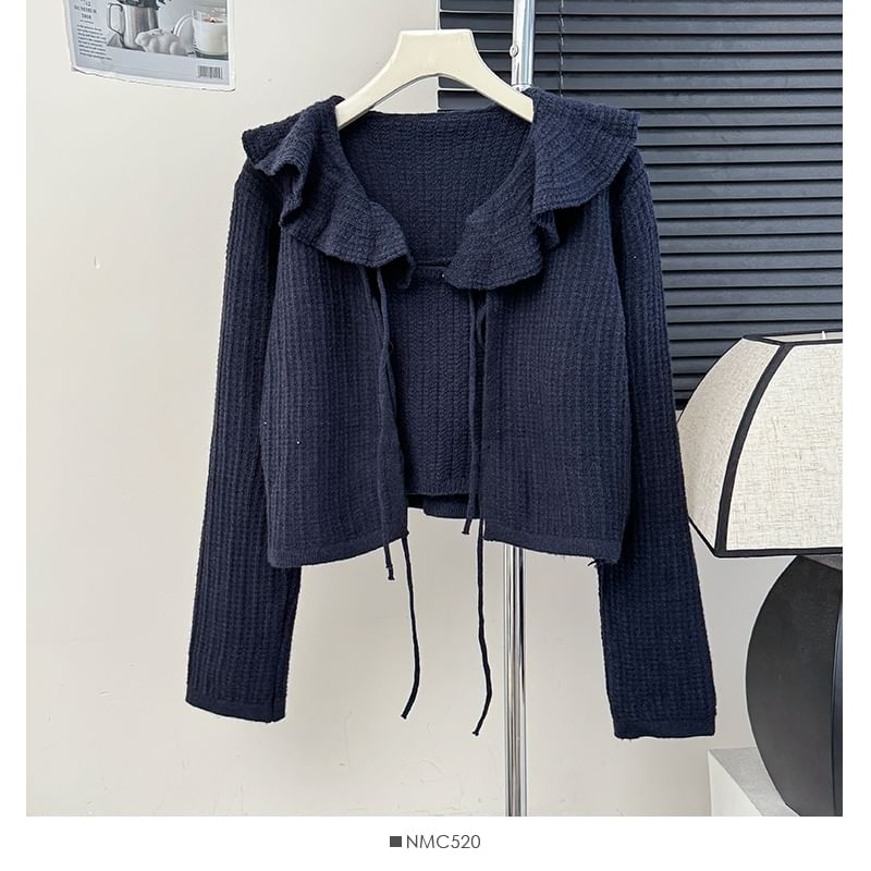 Knit Cami & Ruffled Cardigan Set