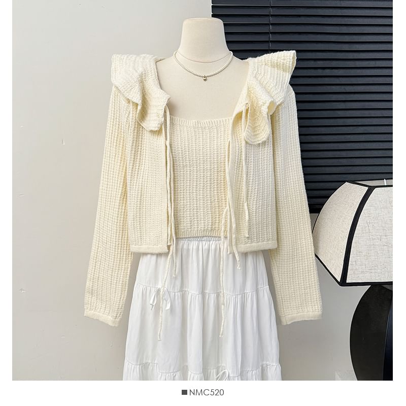 Knit Cami & Ruffled Cardigan Set