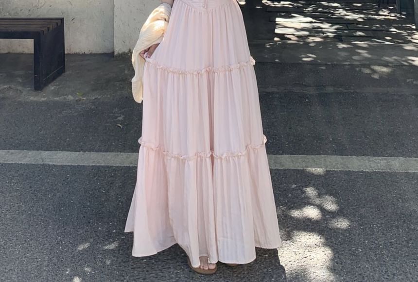 Maxi A-Line Dress & Cardigan Set
