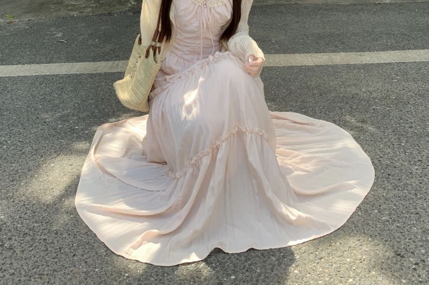 Maxi A-Line Dress & Cardigan Set