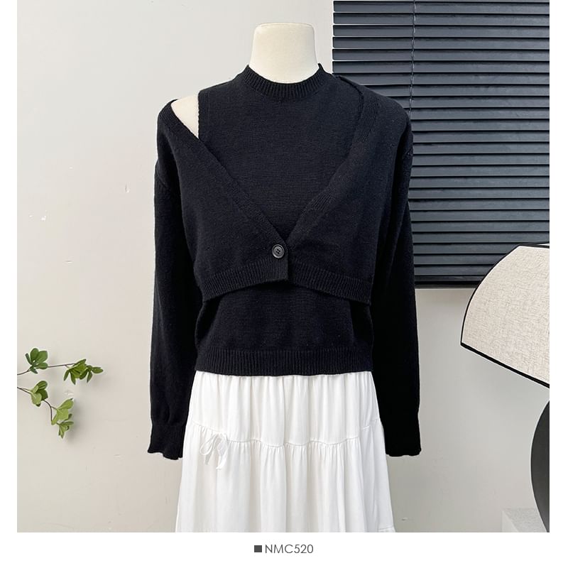 Knit Tank & Cropped Wrap Cardigan Set