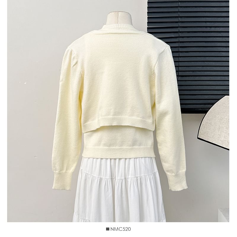 Knit Tank & Cropped Wrap Cardigan Set