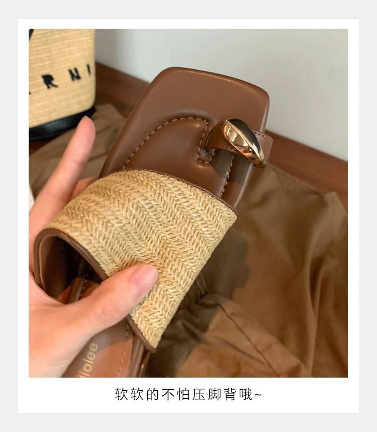 Ring-Toe Slip-On Slide Sandals