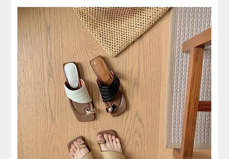 Ring-Toe Slip-On Slide Sandals