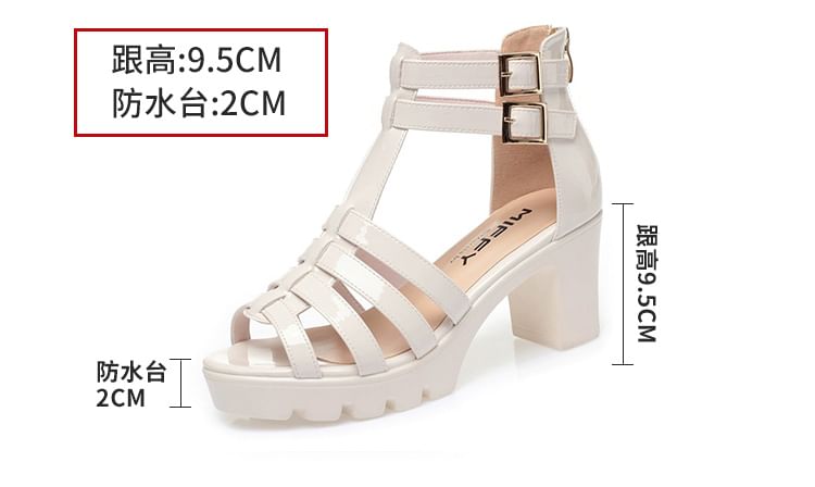 Buckled Chunky Heel Gladiator Sandals