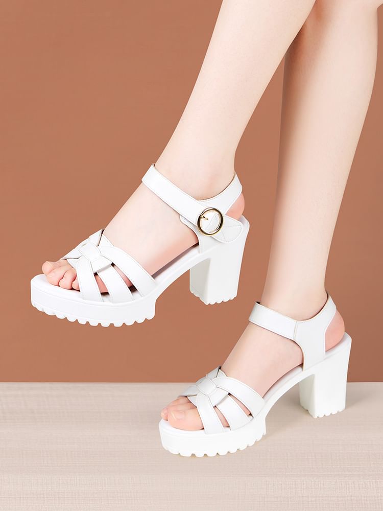 Strappy Chunky Heel Sandals