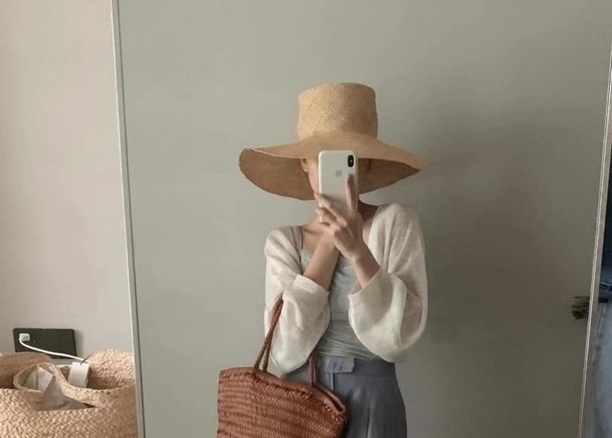 Cropped Open Front Knit Cardigan