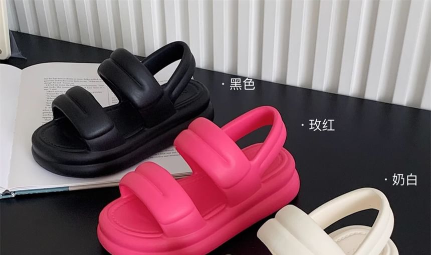 Plain Platform Slingback Sandals