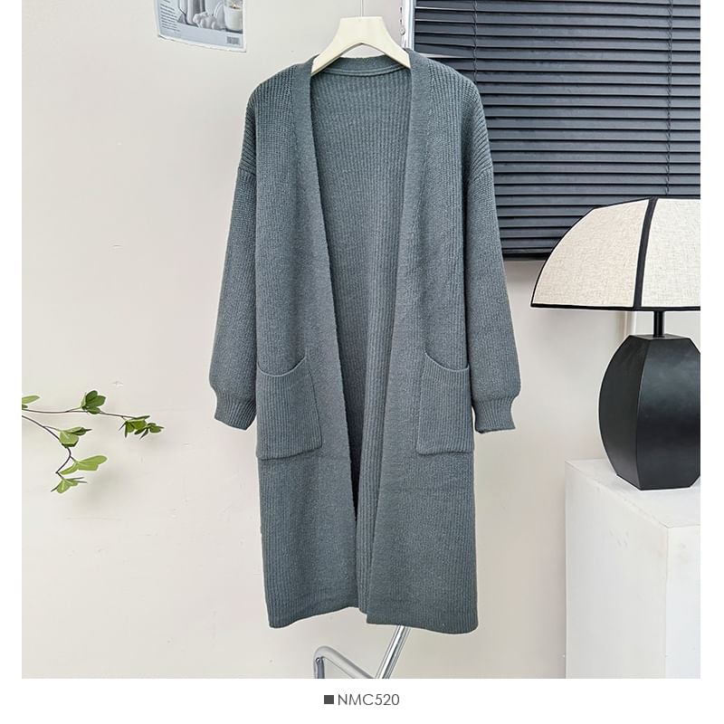 Open Front Long Knit Cardigan