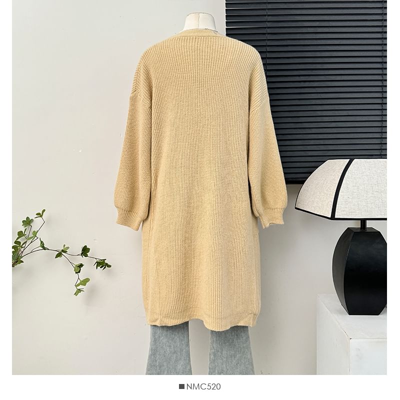 Open Front Long Knit Cardigan