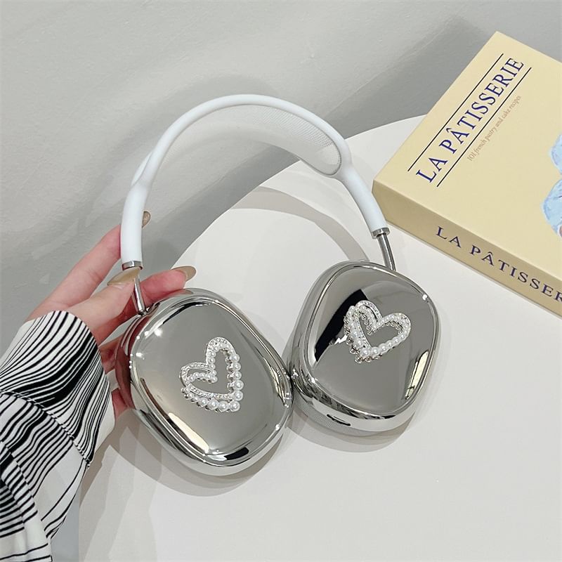 Heart Faux Pearl AirPods Max Earphone Case Skin