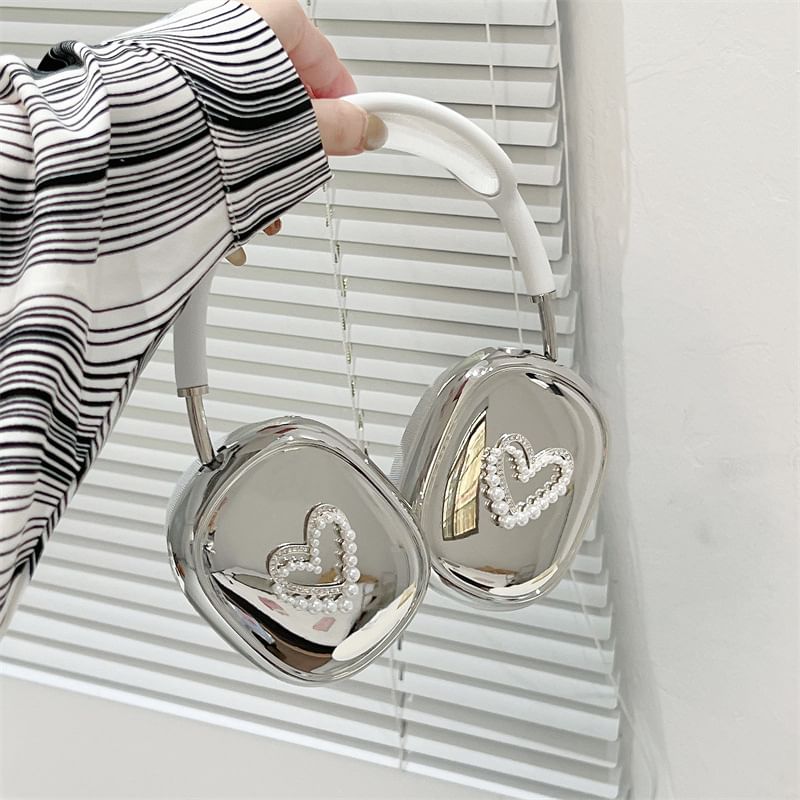 Heart Faux Pearl AirPods Max Earphone Case Skin