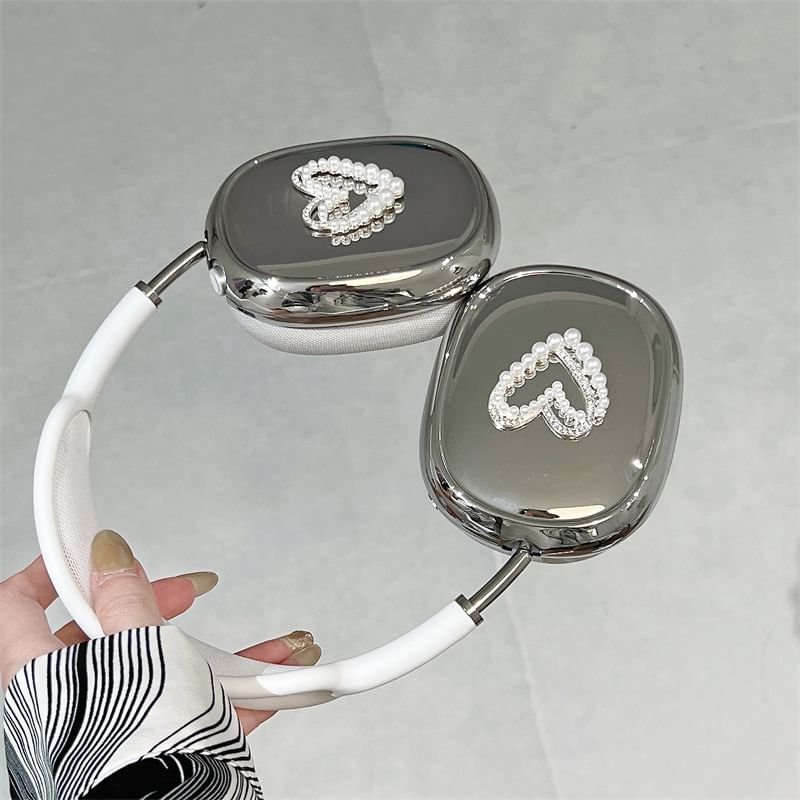 Heart Faux Pearl AirPods Max Earphone Case Skin