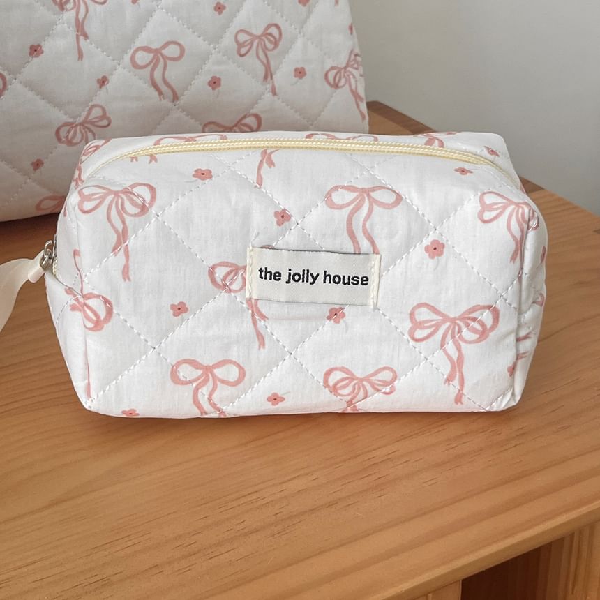 Bow Fabric Makeup Bag / Clutch / Pencil Case (Various Designs)
