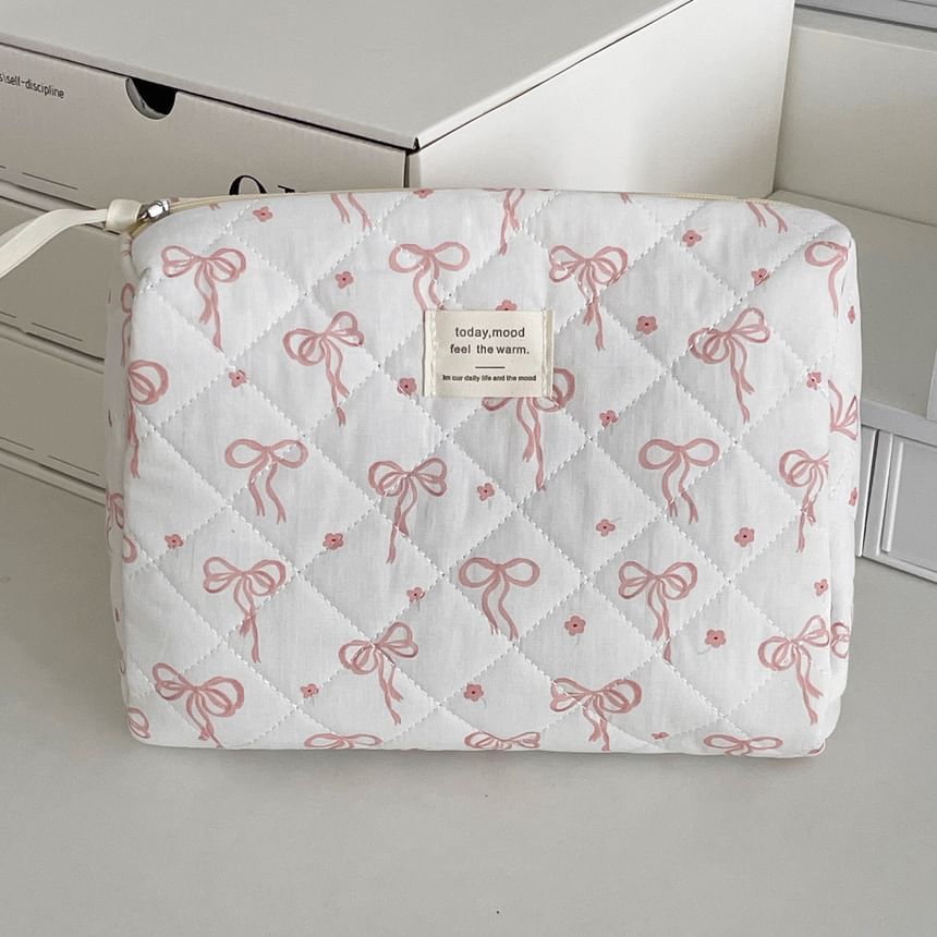 Bow Fabric Makeup Bag / Clutch / Pencil Case (Various Designs)