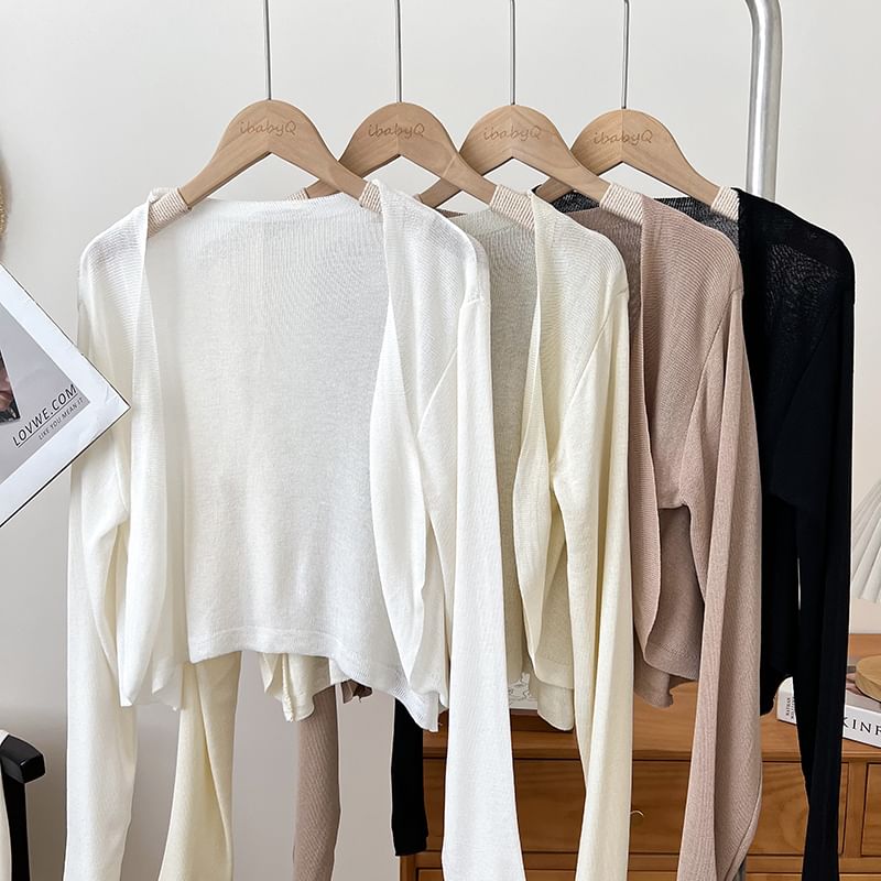 Plain Open Front Cardigan