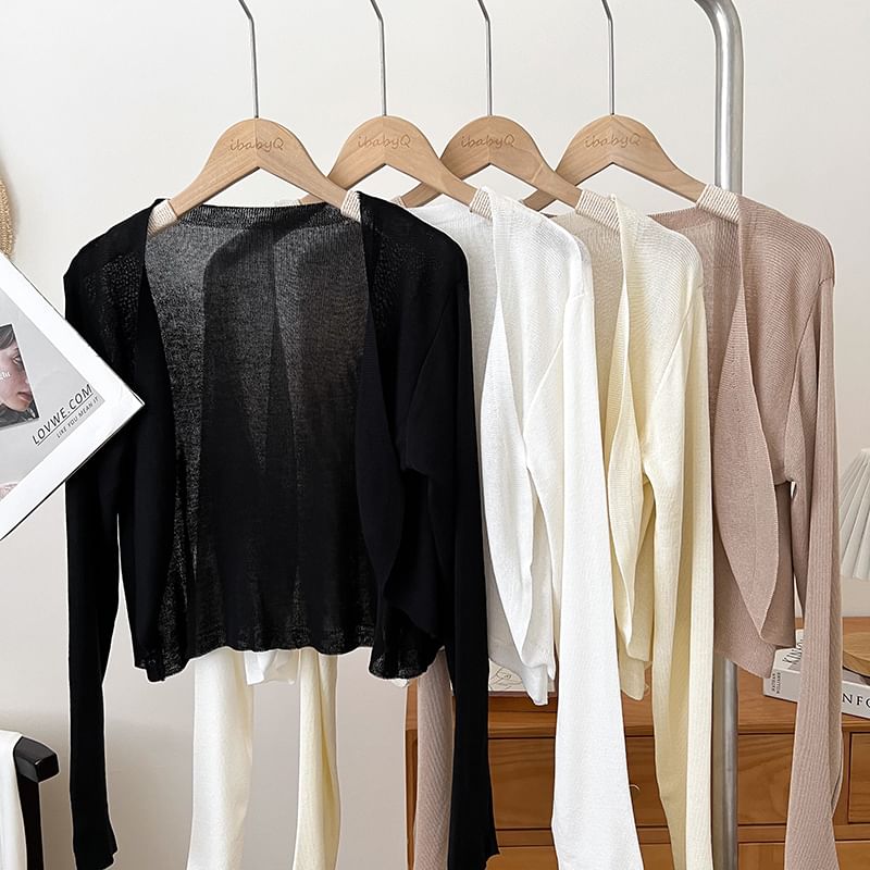 Plain Open Front Cardigan