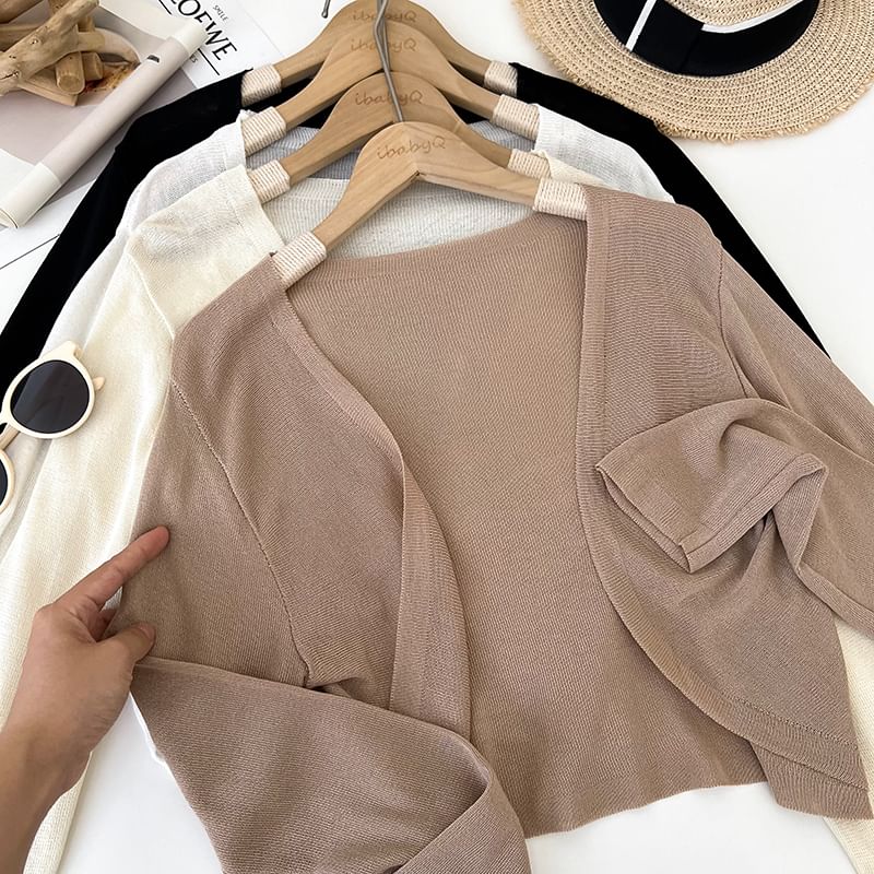 Plain Open Front Cardigan