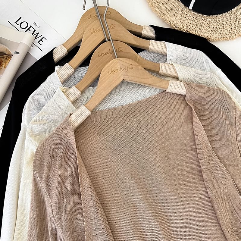 Plain Open Front Cardigan