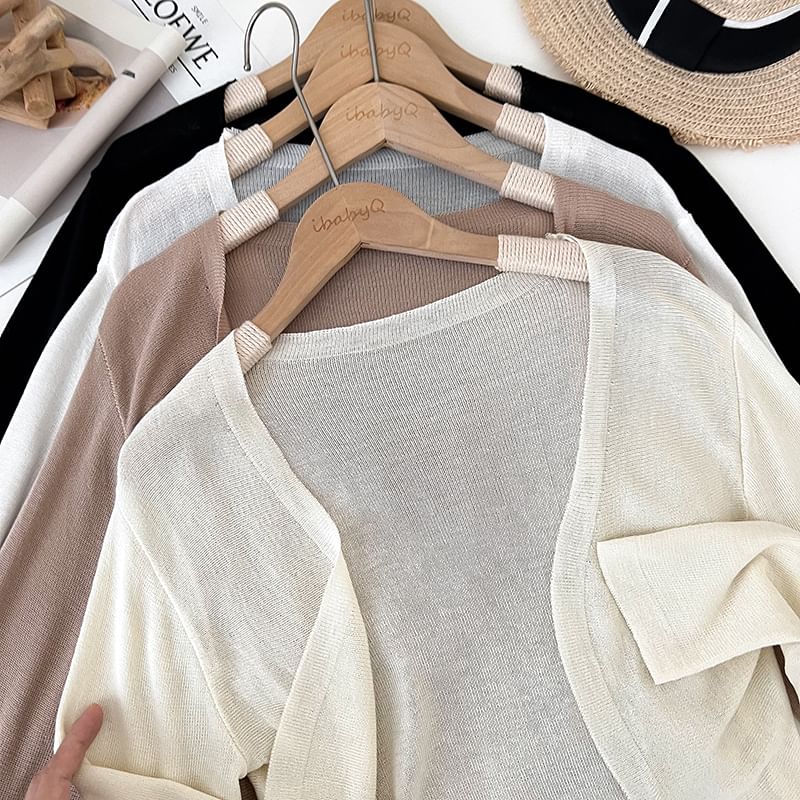 Plain Open Front Cardigan