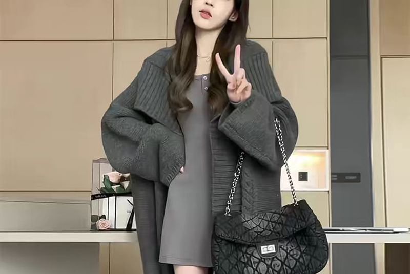 Open Front Solid Longline Knit Jacket
