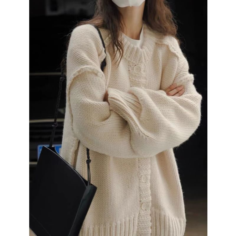 Relaxed Crew Neck Solid Oversized Sweater