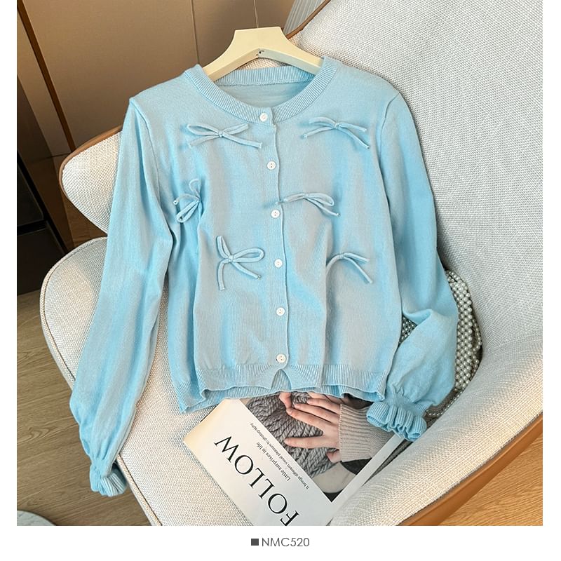 Bow-Embellished Crew Neck Sweater in 5 Shades