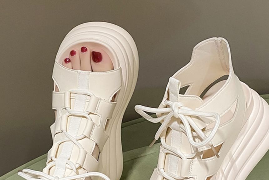 Lace-Up Platform Sandals